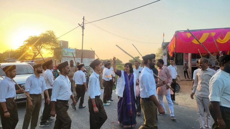 शताब्दी वर्ष पर शिवली में संघ का पद संचालन