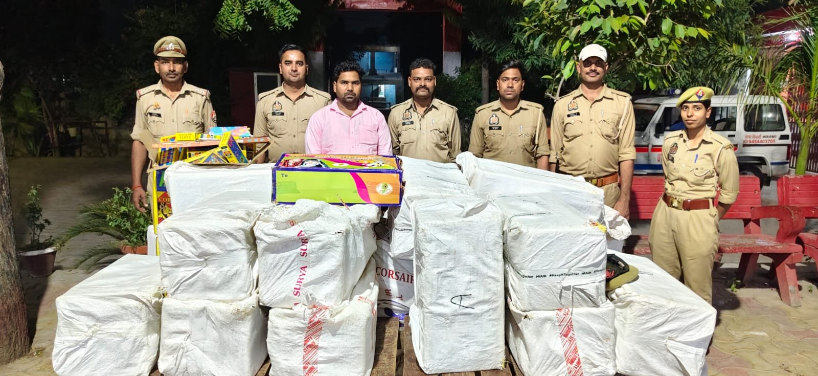 शिवली में पटाखों का अवैध भंडारण,490 किलोग्राम बरामद,एक गिरफ्तार